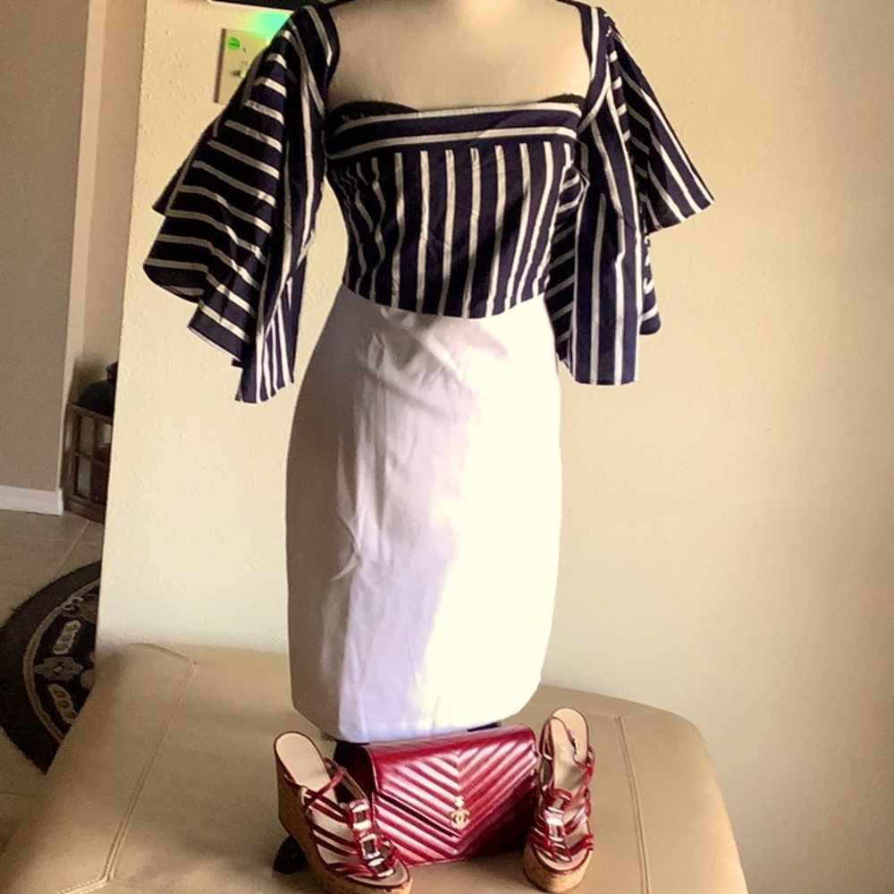 NWOT Venus blue & white dress.